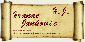 Hranac Janković vizit kartica